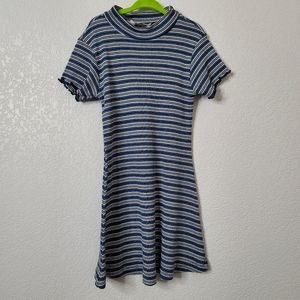 Sostanza contemporary apparel vintage girls ribbed stripped lettuce hem